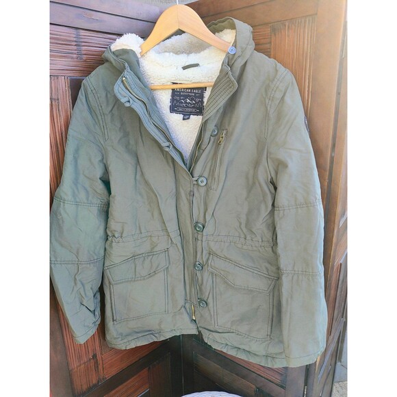 Women's American Eagle Sherpa lined jacket, sz Large - Picture 1 of 9